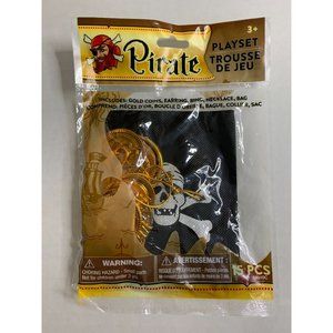 New Pirate Playset Gold Coins Earrings Necklace Bag